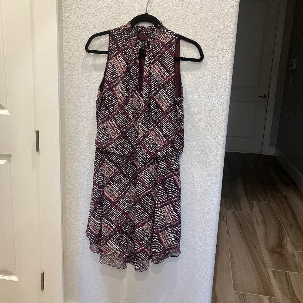 White House Black Market, Size Small,  Blouson/Asymmetrical multi colored dress